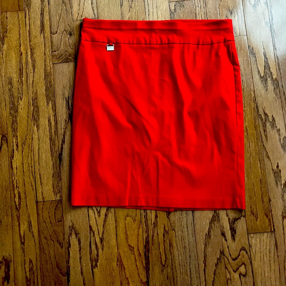 Alex&Olivia red pencil skirt stretchy rayon/nylon blend size XL